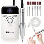 Valkyrie Profesyonel Şarjlı Tırnak Frezesi 45.000 RPM, LCD, 2000 mAh Taşınabilir Manikür Pedikür Makinesi
