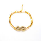 Çelik Bileklik Altın kaplama Kadın Figaro Sonsuzluk Model BLK-1062