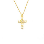 Çelik Kolye Kadın Altın Kaplama Haç Model KLY-643