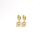 Çelik Sallantılı Küpe Altın Kaplama Kelebekli Model UNK-815