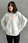 Kadın Valid Baskılı Oversize Sweatshirt