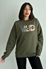 Kadın Valid Baskılı Oversize Sweatshirt
