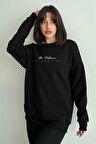Kadın The Patience Baskılı Oversize Bisiklet Yaka Sweatshirt