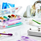 CT-STONES® Çift Taraflı Bölmeli Hobi Dikiş Kutusu Ardunio Malzeme Kutusu