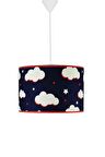 Şenay Aydınlatma Çocuk Odası Silindir Kumaş Sarkıt Avize-Lacivert Bulut
