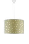 Şenay Aydınlatma Çocuk Odası Silindir Kumaş Sarkıt Avize-Yeşil Beyaz Yıldız