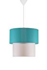 Şenay Aydınlatma İkili Silindir Kumaş Sarkıt Avize-Turkuaz Beyaz