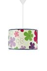 Şenay Aydınlatma Silindir Kumaş Sarkıt Avize-Beyaz Çiçek
