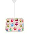 Şenay Aydınlatma Çocuk Odası Silindir Kumaş Sarkıt Avize-Pembe CupCake