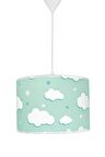 Şenay Aydınlatma Çocuk Odası Silindir Kumaş Avize Sarkıt-Yeşil Bulut