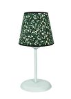 Şenay Aydınlatma Modern Meta Ayak Kumaş Abajur-Yeşil Kamuflaj