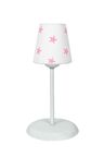 Şenay Aydınlatma Çocuk Odası Konik Kumaş Küçük Abajur-Beyaz Pembe Yıldız