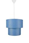Şenay Aydınlatma İkili Silindir Kumaş Avize Sarkıt-Mavi 