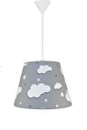 Şenay Aydınlatma Çocuk Odası Konik Kumaş Avize Sarkıt-Gri Bulut