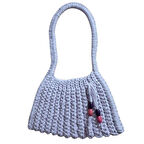 Uretti - Emine 9106 El Örgüsü Hasır Görünümlü Penye Kumaş Omuz Çantası - 26 x 19