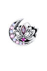 Mor Taşlı Hilal ve Lotus Charm | 925 Ayar Gümüş