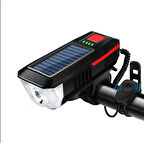 QASUL Dağ Bisiklet Kornası Su Geçirmez Güneş Enerjili Bisiklet Far