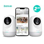 Botslab 360+ C211 2K Pro Mini Bundle WiFi 360° Akıllı Güvenlik Kamerası Bebek Monitörü Evcil Hayvan Kamerası İç Mekan Kamerası IP Kamera 2'Li Paket (Distribütör Garantili)