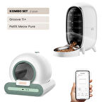 Groove Ti+ Wi-Fi Akıllı Otomatik Kedi Tuvaleti Yeşil + Petfit Meow Pure 3L Wi-Fi Kameralı Akıllı Otomatik Mama Kabı Besleme Ünitesi Bundle
