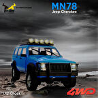 MN Model MN78 1/12 Jeep Cherokee 4x4 RC Model Crawler Offroad Truck Uzaktan Kumandalı Araba RTR Mavi+Dahili Işık Seti