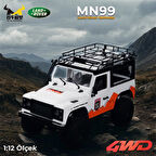 MN Model MN99 V2 1/12 Land Rover Defender D90 4WD RC Model Crawler Offroad Uzaktan Kumandalı Araba Truck RTR Beyaz+Dahili Işık Seti