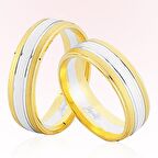 Harem Altın Sarı Beyaz Altın Alyans 7605