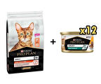 Pro Plan Somonlu Kedi Maması 10 Kg + 12 Adet Proplan Adult Tavuk Etli Yetişkin Kedi Konservesi 85 Gr 