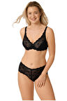 Triumph Amourette 300 W X Dantelli Balenli Siyah Sütyen