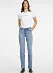 Guess Jeans Yüksek Bel Bootcut Paça Regular Fit Mavi Kadın Denim Pantolon Guess Jeans Kadın Regular Fit Jean