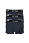 Erkek Placed Logo 3'lü Boxer - Lacivert | S
