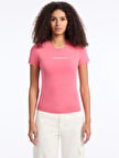 Guess Gj Ss Cn Slim Kadın Pembe Slim Fit T-Shirt W4YI01J1314-A619