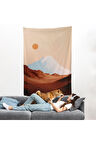 Dağın Arkasındaki Soyut Güneş Manzara Duvar Örtüsü-7622