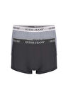 Erkek GJ 2'li Trunk Boxer - Gri Siyah | L