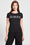 Guess Kadın Siyah Logolu T-Shirt