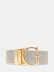 Guess Ella Logolu Ayarlanabilir ve Çift Taraflı Kadın Krem Kemer BW7861P3430-DRM