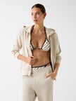 Guess GuessxNS Fermuarlı Kapüşonlu Kadın Krem Eşofman Üstü W6GQ03K2656-A115