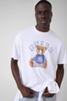 Guess Kısa Kollu Basic Guess Ayıcıklı Erkek Beyaz T-shirt M6YI75K5409-G011