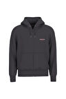 Erkek GJ Fermuarlı Kapüşonlu Sweatshirt - Siyah | XL