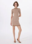 Guess Kahve Kadın Elbise SS LISE 4G LOGO SWTR - POLY HARPER