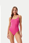Guess 4G RHINESTONE ONE PIECE Kadın Pembe Mayo E5GJ14MC040-G4D6