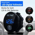 Dc 12- 24V Voltaj Ve Akü Seviye Göstergesi Su Geçirmez Mini göstergesi LED dijital ekran