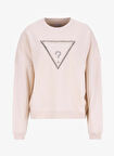 Guess Yuvarlak Yaka Baskılı Krem Kadın Sweatshırt Rachele Kadın Sweatshirt