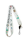 Beyaz Anestezi-Doktor Hastane Desenli Boyun İpi Askısı Yaka Kartı Tutucu-Telefon Askısı