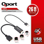 Qport Q-dpx Hdmı(e ) =>display Port (d ) Çevirici