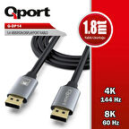 Qport Q-dp14  1,8m Displayport 1,4v Kablo