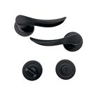 Nobel Bayten Rozetli Kapı Kolu Mat Siyah (WC)