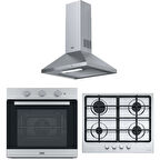 Franke İnox Ankastre Set (FDL 6165 XS Davlumbaz- FHSM 604 4G XS C Ocak - FSL 82 H XS Fırın )