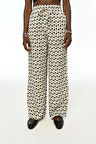 KADIN DESENLİ BELİ LASTİKLİ BOL PAÇA PANTOLON