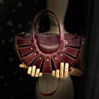 CARIDEA El Yapımı Hakiki Deri Kadın Çanta, Clutch, El Omuz Çantası v89