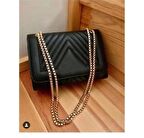 ARJINLIFE KADIN SİYAH ZİNCİRLI OMUZ VE KOL ÇANTASI.